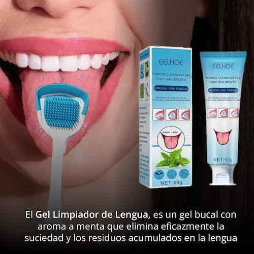 Gel Limpiador de Lengua + Cepillo Rascador Especial