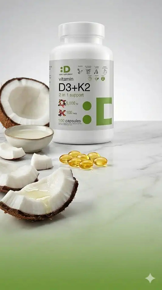 Vitamina D3 K2 con aceite de coco
